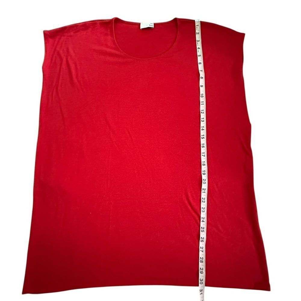 Wilfred Free Vibrant Red Tunic Top ~ boxy cut ~ side pockets ~ size XSmall - Picture 7 of 11
